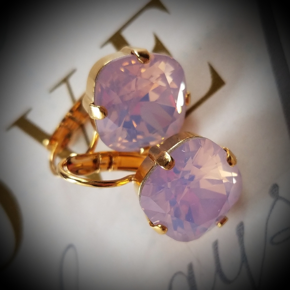 Austrian Crystal Earrings in Gold - Picture 6 of 8